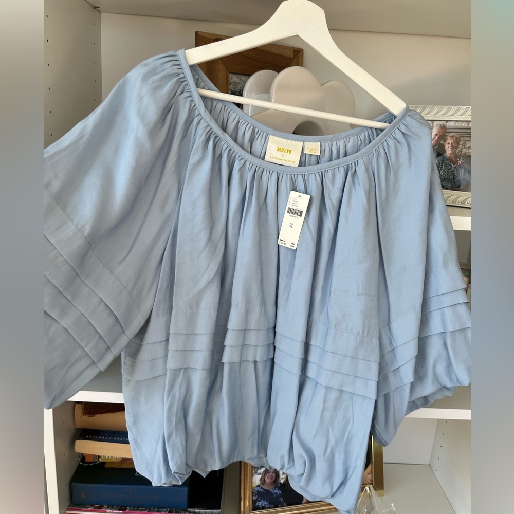 Anthropologie Light Blue Blouse